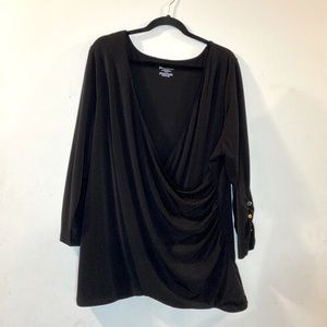 Lane Bryant Black Wrap Top 22/24
